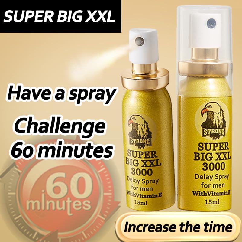 2PCS Super Big XXL 3000 Delay Spray for Men with Extra Vitamin E,Premature Ejaculant Supplement Spray,Extra Strong Delay Spray,Make Your Parterner Satisfied & Happy Tonight