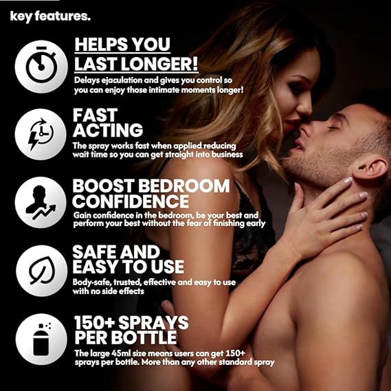 240000 Delay Spray for Men | Last Longer in Bed | 150 Sprays | Desensitizing for Premature Ejaculation PE | 45ml | Helps Prolong and Control Climax