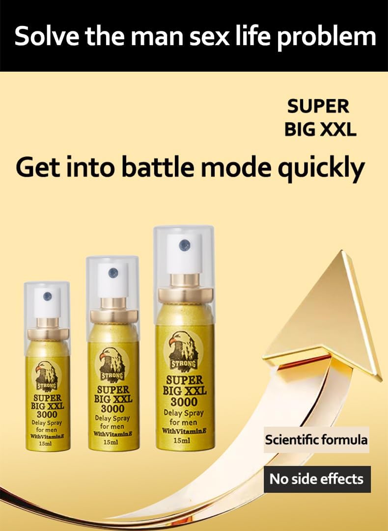 2PCS Super Big XXL 3000 Delay Spray for Men with Extra Vitamin E,Premature Ejaculant Supplement Spray,Extra Strong Delay Spray,Make Your Parterner Satisfied & Happy Tonight