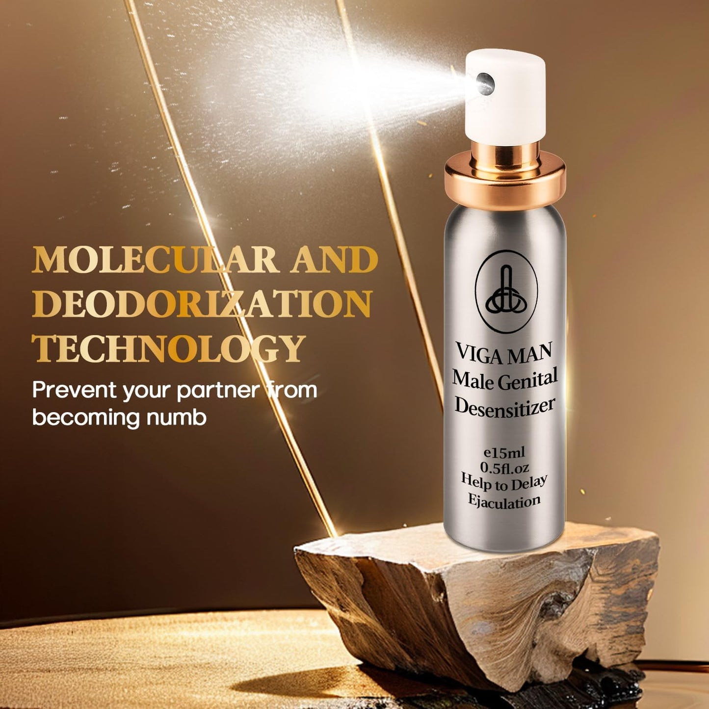 Delay Spray, Male desensitizing Spray,Male Climax Control Gentle Non-irritating No Odor, External Delayed Spray to Last Longer in Bed (15ml)