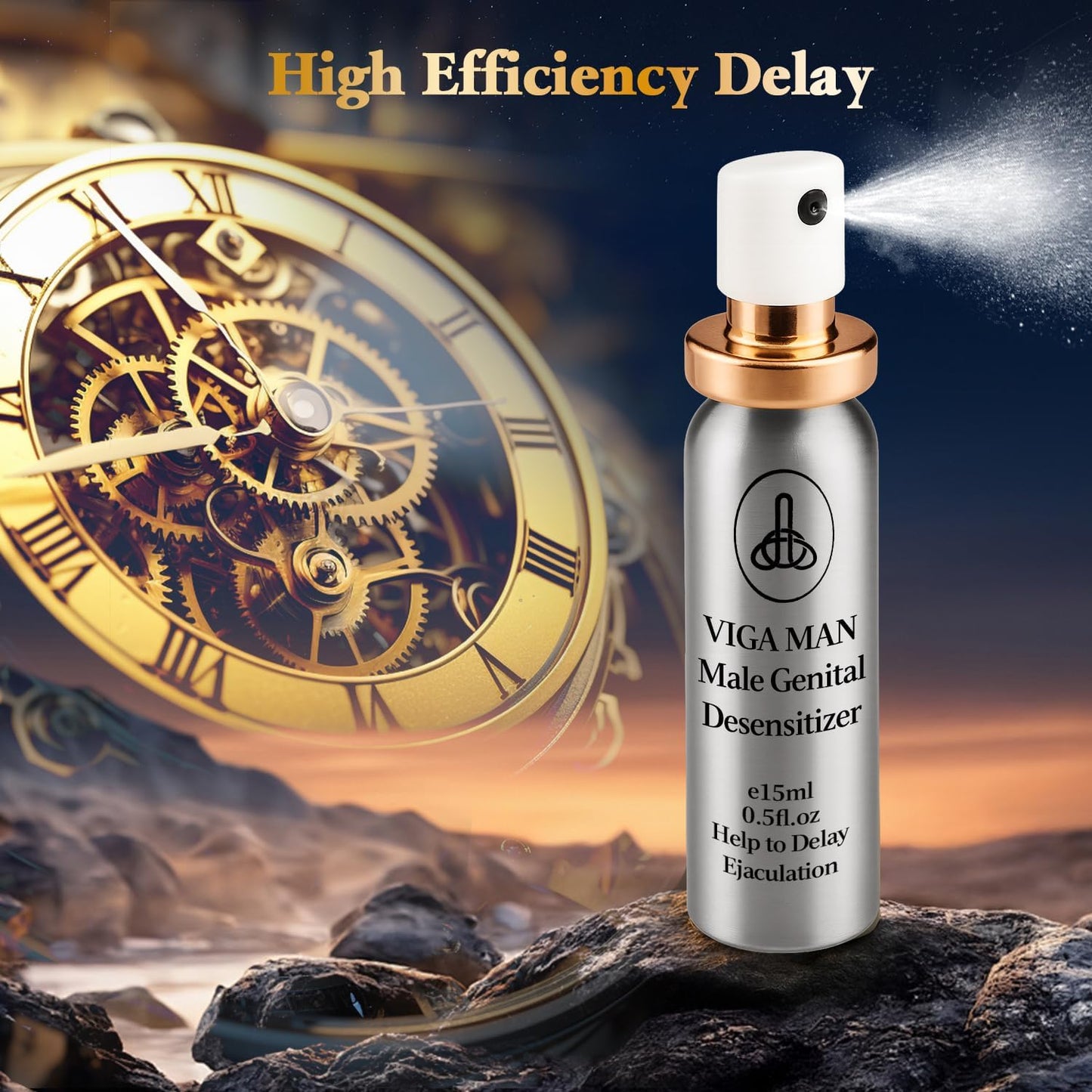Delay Spray, Male desensitizing Spray,Male Climax Control Gentle Non-irritating No Odor, External Delayed Spray to Last Longer in Bed (15ml)