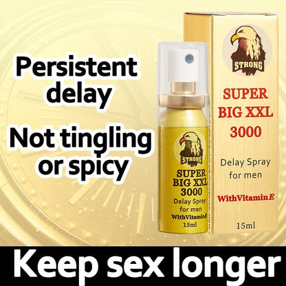 2PCS Super Big XXL 3000 Delay Spray for Men with Extra Vitamin E,Premature Ejaculant Supplement Spray,Extra Strong Delay Spray,Make Your Parterner Satisfied & Happy Tonight