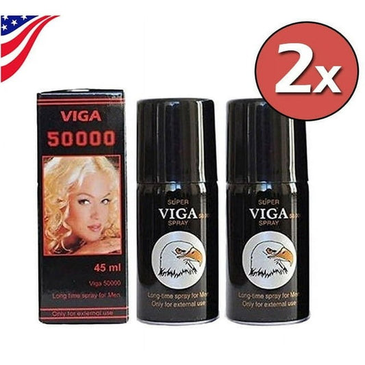 New Super Viga 50000 Men'S Body Spray 2 Pack