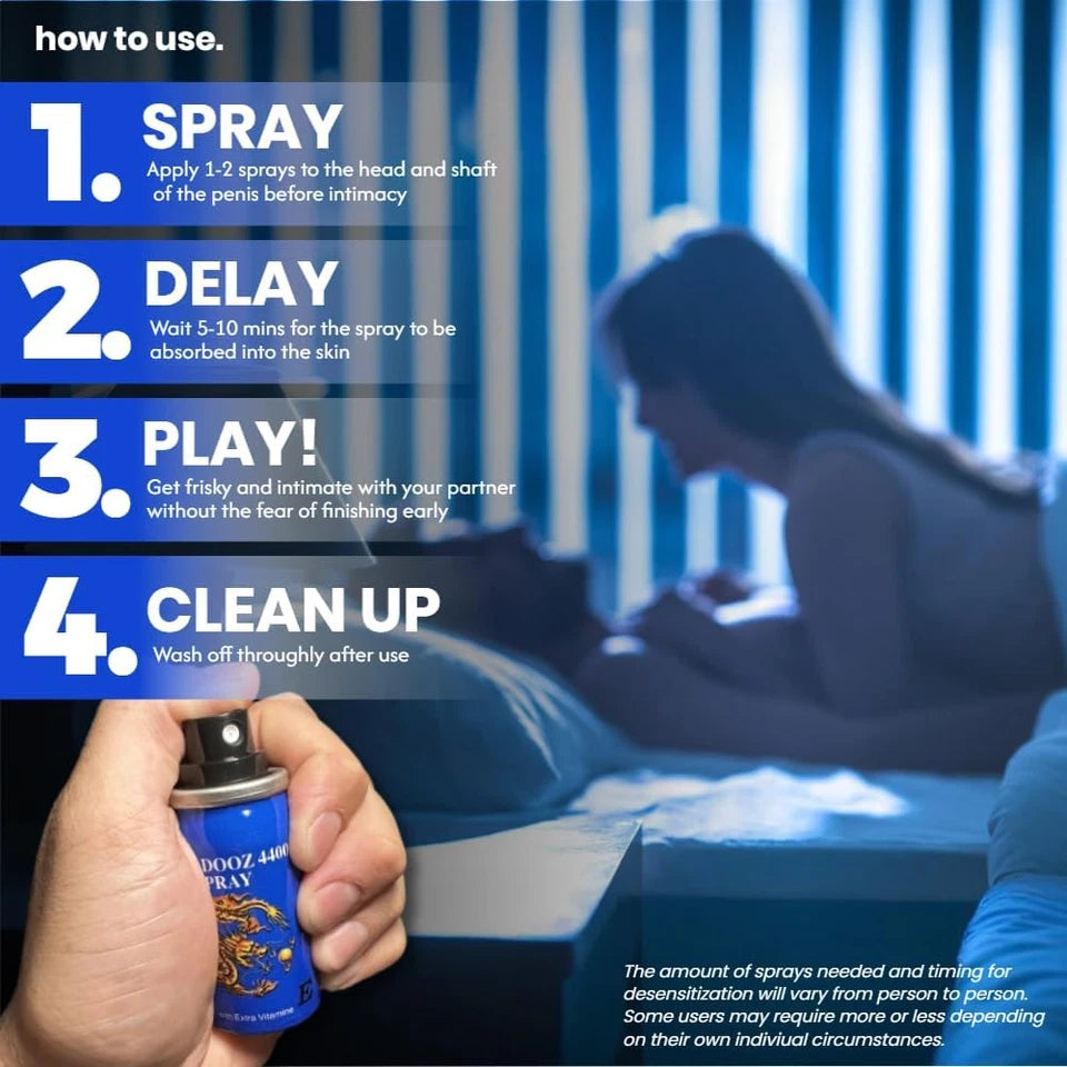 Super DOOZ 44000 Delay Spray for Men | Last Longer in Bed | 150 Sprays | Desensi