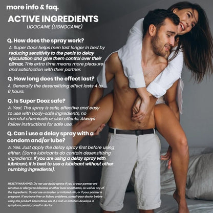 Super DOOZ 44000 Delay Spray for Men | Last Longer in Bed | 150 Sprays | Desensi